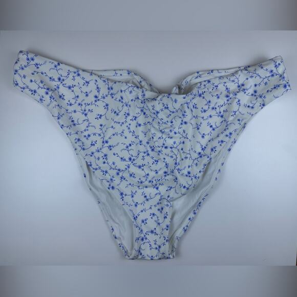 NWT Andie Swim The Symi Bikini Bottom Blue And White Ditzy Bloom Size XXXL - Picture 2 of 8